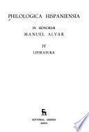 Philologica hispaniensia in honorem Manuel Alvar