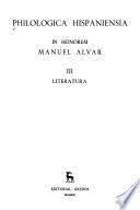 Philologica hispaniensia: Literatura