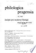 Philologica Pragensia
