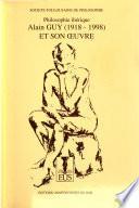 Philosophie ibérique, Alain Guy et son œuvre