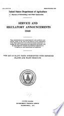 Plant Regulatory Announcements