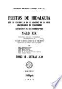 Pleitos de hidalguía que se conservan en el Archivo de la Real Chancillería de Valladolid