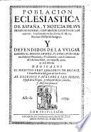 Poblacion eclesiastica de España y noticia de sus primeras honras ...