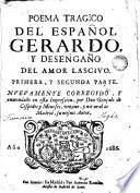 Poema tragico del español Gerardo y desengaño del amor lascivo