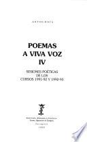 Poemas a viva voz: Sesiones poéticas de los cursos 1991-92 y 1992-93