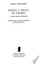 Poesía y prosa de guerra y otros textos olvidados