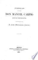 Poesias Del Sr. Dr. Don Manuel Carpio Con Su Biografia Escrita