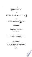 Poesías, ó, Rimas juveniles de D. Juan Bautista de Arriaza