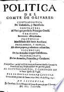 Politica del comte de Olivares, contrapolitica de Cathaluna y Barcelona (etc.)