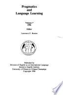 Pragmatics and Language Learning