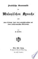 Praktische Grammatik der malayischen Sprache
