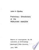 Preliminary Ethnobotany of the Peruvian Amazon