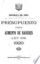 Presupuesto para aumento de haberes, ley 4091, 1920