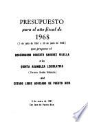 Presupuesto para el año fiscal de ...