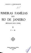 Primeiras famílias do Rio de Janeiro: F-M