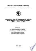 Primer Simposio Internacional de Plantas Medicinales y Fitoterapia, FITO 2001