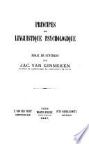 Principes de linguistique psychologique