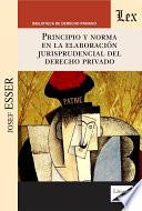 Principio y norma en la elaboración jurisprudencial del derecho privado