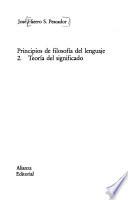 Principios de filosofía del lenguaje: Teoría del significado