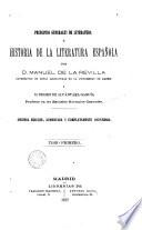 Principios generales de literatura é historia de la literatura española, 1
