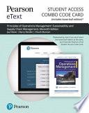 Principles of Operations Management Pearson Etext Combo Access Card
