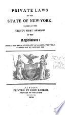Private Laws of the State of New-York