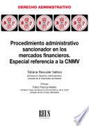 Procedimiento administrativo sancionador en los mercados financieros