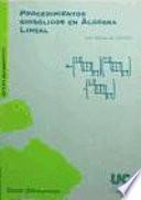 Procedimientos simbólicos en álgebra lineal