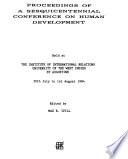 Proceedings of a sesquicentennial conference on human development