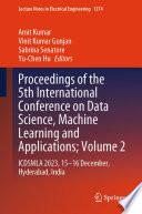 Proceedings of the 5th International Conference on Data Science, Machine Learning and Applications; Volume 2
