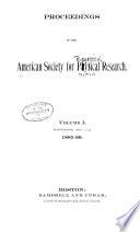 Proceedings of the American Society for Psychical Research
