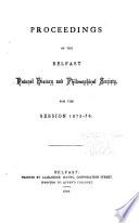 Proceedings of the Belfast Natural History and Philosophical Society
