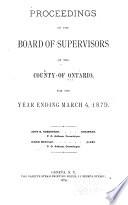 Proceedings of the Board of Supervisors of Ontario County