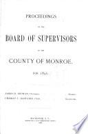 Proceedings of the Board of Supervisors of the County of Monroe