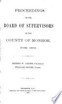Proceedings of the Board of Supervisors of the County of Monroe