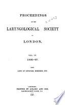 Proceedings of the Laryngological Society of London