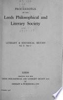 Proceedings of the Leeds Philosophical and Literary Society, Literary and Historical Section