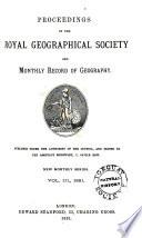 Proceedings of the Royal Geographical Society and Monthly Record of Geography