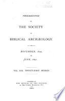 Proceedings of the Society of Biblical Archaeology