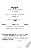 Proceedings of the South Dakota Academy of Science