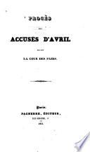 Procès des accusés d'avril devant la Cour des pairs
