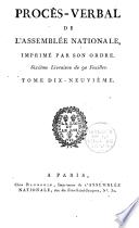 Procès-verbal de l'assemblée des communes et de l'Assemblée nationale, imprimé par son ordre