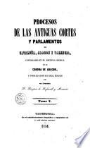 Procesos de las antiguas Cortes y Parlamentos de Cataluña, Aragón y Valencia