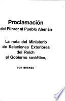 Proclamación del Führer al pueblo alemán