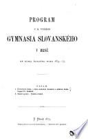 Program C.K. vyššího gymnasia slovanského v Brně
