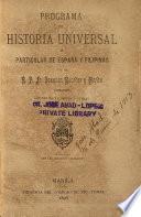 Programa de historia universal y particular de España y Filipinas