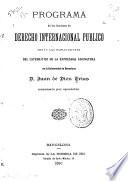Programa de las lecciones de derecho internacional público