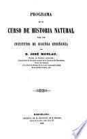 Programa de un curso de historia natural para los institutos de segunda enseñanza