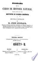 Programa de un curso de historia natural. Tercera edicion