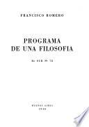 Programa de una filosofía